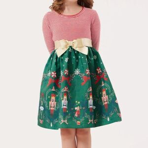 Iris and Ivy Nordstrom Green and Red Nutcracker dress with bloomers NWT 12 Month